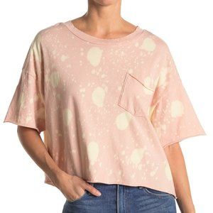 ABOUND Tie Dye Cropped Pocket T-shirt In Coral Tie Dye Size XXS